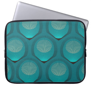 Housse Pour Ordinateur Portable Pierres Peacock Stylisées Carrelage bleu