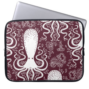 Housse Pour Ordinateur Portable Pieuvre vintage : Splendor Motif sous-marin