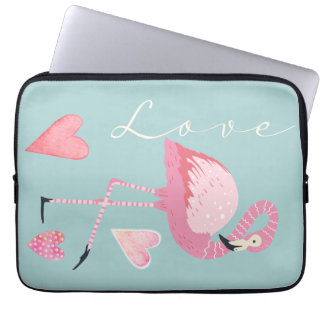 Housse Pour Ordinateur Portable Pink Flamingo Love Electronics Bag