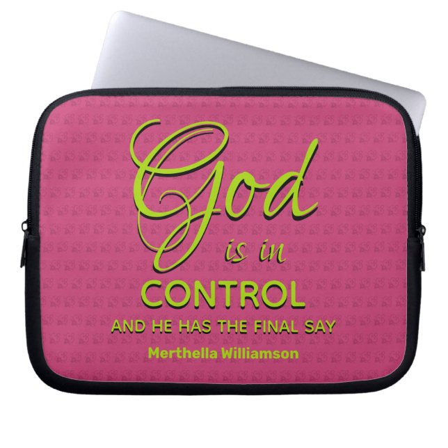 Housse Pour Ordinateur Portable PINK Inspirational Christian DIOD EST EN CONTRÔLE (Devant)