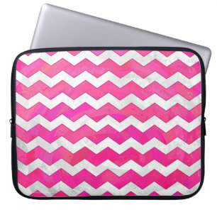 Housse Pour Ordinateur Portable Pink Passion Chevron Motif