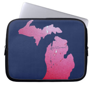 Housse Pour Ordinateur Portable Pink Watercolor michigan Art michigander pride