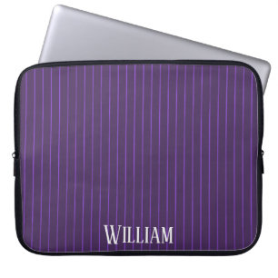 Housse Pour Ordinateur Portable Pinstripes pourpres