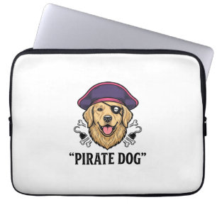 Housse Pour Ordinateur Portable Pirate Chien Gravure Vintage Dessin de T-shirt_1