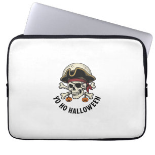 Housse Pour Ordinateur Portable Pirate Crâne Halloween Gravure Vintage Blanc Shi