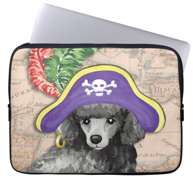 Housse Pour Ordinateur Portable Pirate de caniche miniature (Devant)