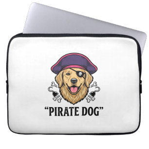 Housse Pour Ordinateur Portable Pirate Dog Modèle de T-Shirt Gravure Vintage_1