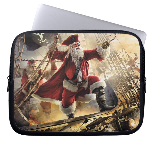 Housse Pour Ordinateur Portable Pirate Père Noël (Devant)