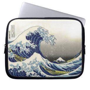 Housse Pour Ordinateur Portable PixDezines Vintage, grande vague, Hokusai 葛 飾 北 斎