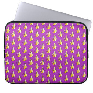 Housse Pour Ordinateur Portable Pixel Art Prêt À Manger Motif Banane Jaune