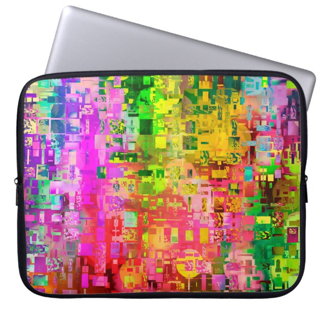 Housse Pour Ordinateur Portable Pixel d'artefact abstrait couleur (Devant)