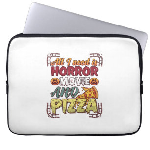 Housse Pour Ordinateur Portable Pizza Film d'Horreur Halloween Citrouille Crâne Tr