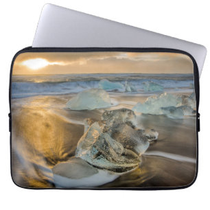 Housse Pour Ordinateur Portable Plage de sable noir Jokulsarlon sud de l'Islande