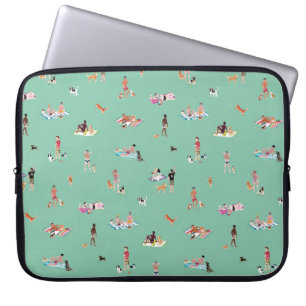 Housse Pour Ordinateur Portable Plage DUDES et CHIENS Menthe