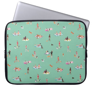 Housse Pour Ordinateur Portable Plage DUDES et CHIENS Menthe