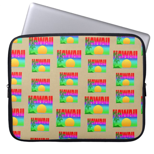 Housse Pour Ordinateur Portable Plage Retro Hawaii Sunset (Devant)