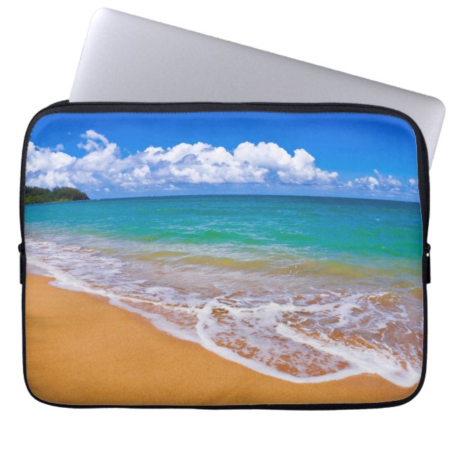 Housse Pour Ordinateur Portable Plage vide et eaux bleues (Devant)