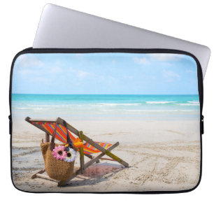 Housse Pour Ordinateur Portable Plages tropicales   Chaise de plage sur sable