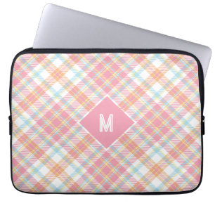 Housse Pour Ordinateur Portable Plaid Monogramme personnalisé / Motif Tartan