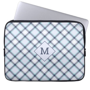 Housse Pour Ordinateur Portable Plaid Monogramme personnalisé / Motif Tartan