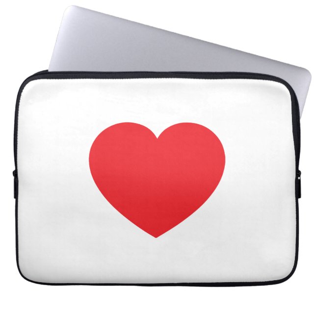 Housse Pour Ordinateur Portable Plain Modern White Red Love Heart Graphic (Devant)