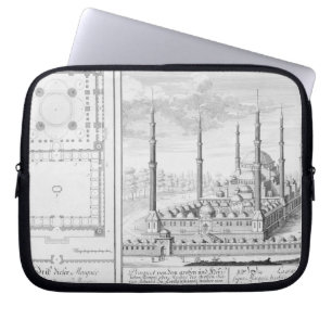 Housse Pour Ordinateur Portable Plan et vue de la mosquée bleue (1609-16), établ