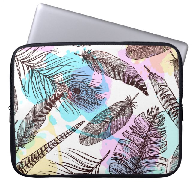 Housse Pour Ordinateur Portable Plume de paon (Devant)