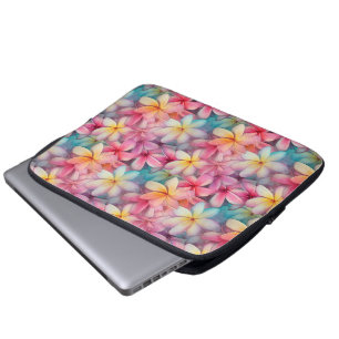 Housse Pour Ordinateur Portable Plumeria tropicale colorée Frangipani