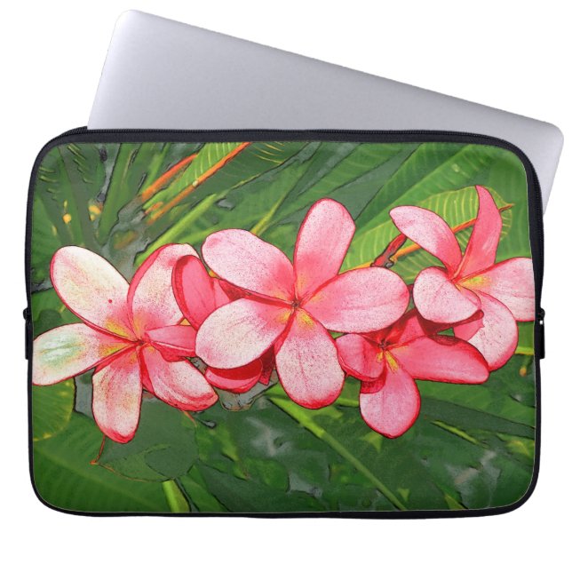 Housse Pour Ordinateur Portable Plumerias rose (Devant)