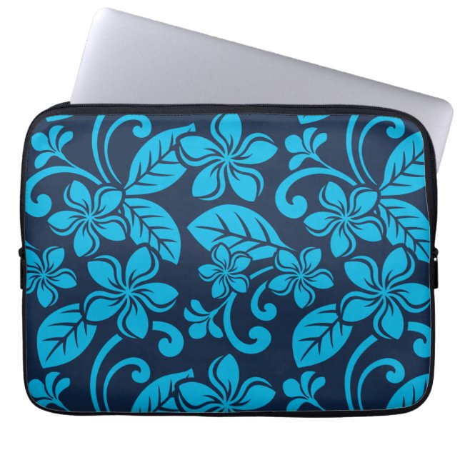 Housse Pour Ordinateur Portable PLUMÉRIE DE L'ÎLE (Bleu x 2) (Devant)