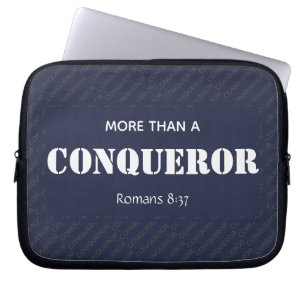 Housse Pour Ordinateur Portable PLUS QU'UN CONQUÉRANT Chrétien Motivationnel