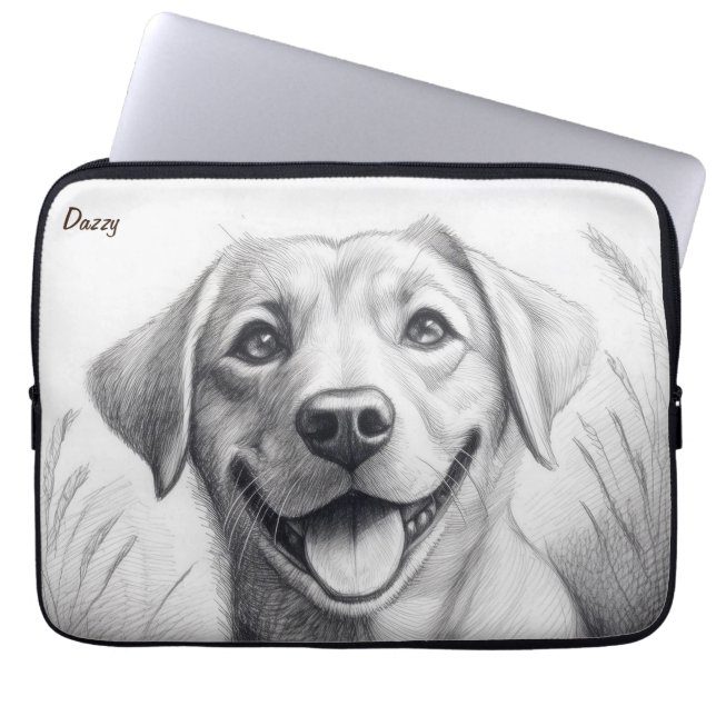 Housse Pour Ordinateur Portable Pochoir personnalisé Thème chien (Devant)