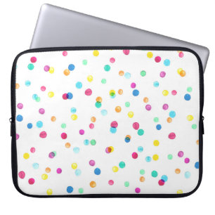 Housse Pour Ordinateur Portable Points Aquarelle Lumineux : Motif transparent.