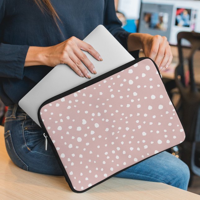 Housse Pour Ordinateur Portable Points Dalmatiens Rose, Points Dalmatiens, Impress (Créateur téléchargé)
