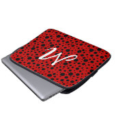 Housse Pour Ordinateur Portable Points polka rouge (Devant bas)