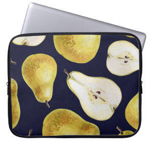 Housse Pour Ordinateur Portable Poire mûre, arrière - plan noir, jardin