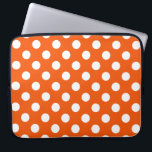 Housse Pour Ordinateur Portable Pois blancs sur orange<br><div class="desc">Pois blancs sur orange</div>