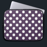 Housse Pour Ordinateur Portable Pois blancs sur prune violette<br><div class="desc">Pois blancs sur prune violette</div>
