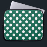 Housse Pour Ordinateur Portable Pois blancs sur vert sauge<br><div class="desc">Pois blancs sur vert sauge</div>