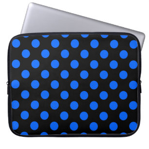 Housse Pour Ordinateur Portable Pois bleu et noir