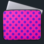 Housse Pour Ordinateur Portable Pois bleus sur fuchsia<br><div class="desc">Pois bleus sur fuchsia</div>