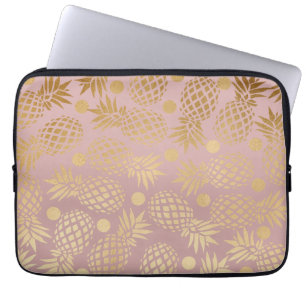 Housse Pour Ordinateur Portable pois élégant de motif d'ananas d'or de faux
