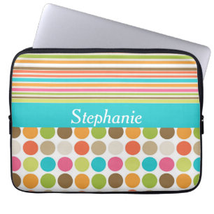 Housse Pour Ordinateur Portable Pois et bandes Manches personnalisées pour ordinat