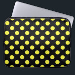 Housse Pour Ordinateur Portable Pois jaunes sur fond noir<br><div class="desc">Pois jaunes sur fond noir</div>