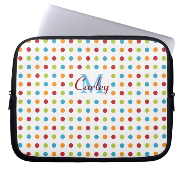 Housse Pour Ordinateur Portable Pois multicolores personnalisés (Devant)