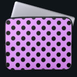 Housse Pour Ordinateur Portable Pois noirs sur lilas<br><div class="desc">Pois noirs sur lilas</div>
