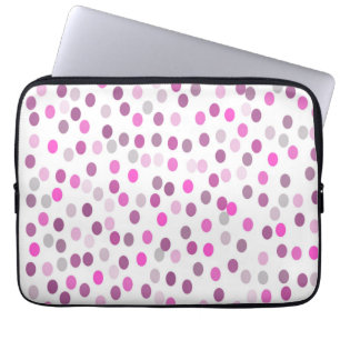 Housse Pour Ordinateur Portable Pois rose classique sur blanc