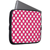 Housse Pour Ordinateur Portable Pois rose et blanc (Devant droit)