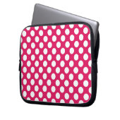 Housse Pour Ordinateur Portable Pois rose et blanc (devant gauche)