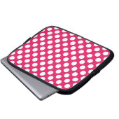 Housse Pour Ordinateur Portable Pois rose et blanc (Devant bas)